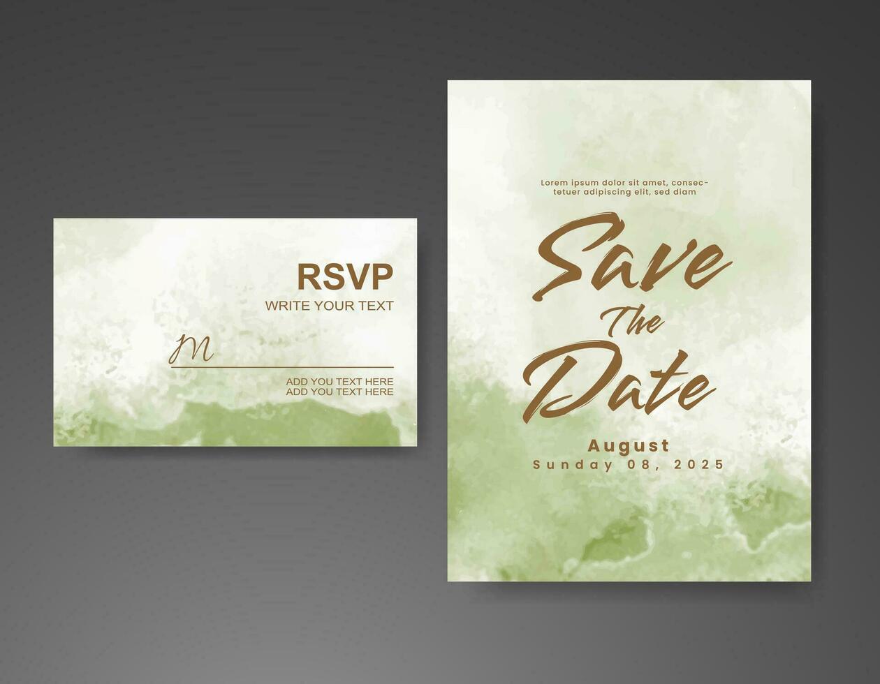 Wedding invitation with abstract watercolor background vector