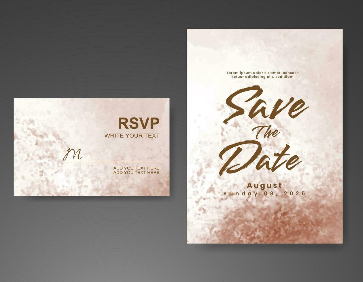 Wedding invitation with abstract watercolor background vector