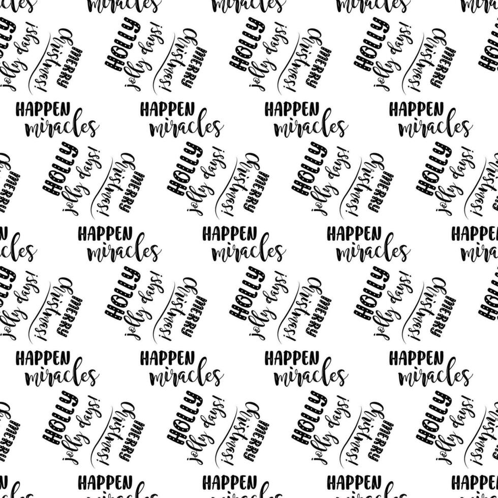 A seamless pattern with New Year's inscriptions. vector