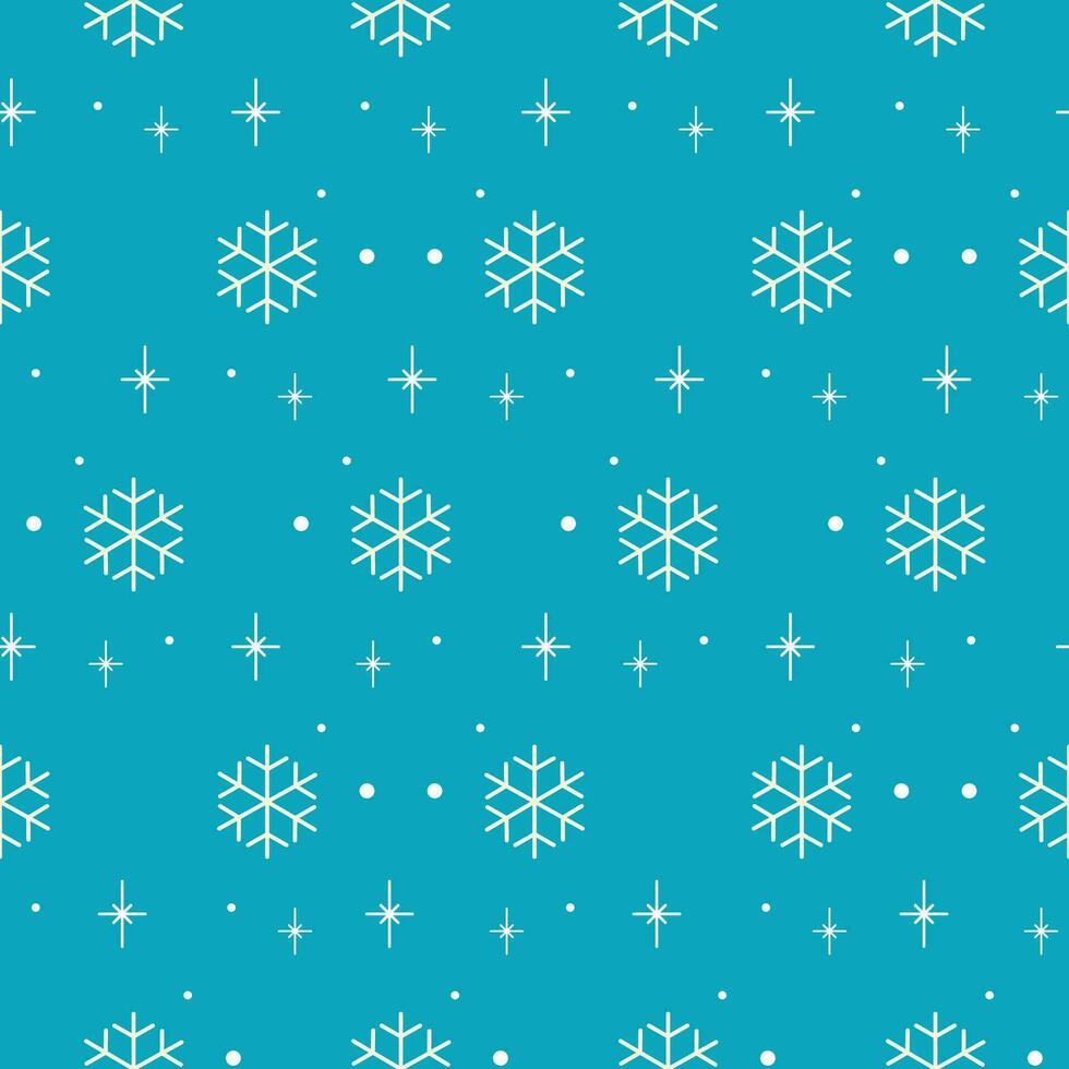 simple seamless winter pattern. snowflakes on blue background vector