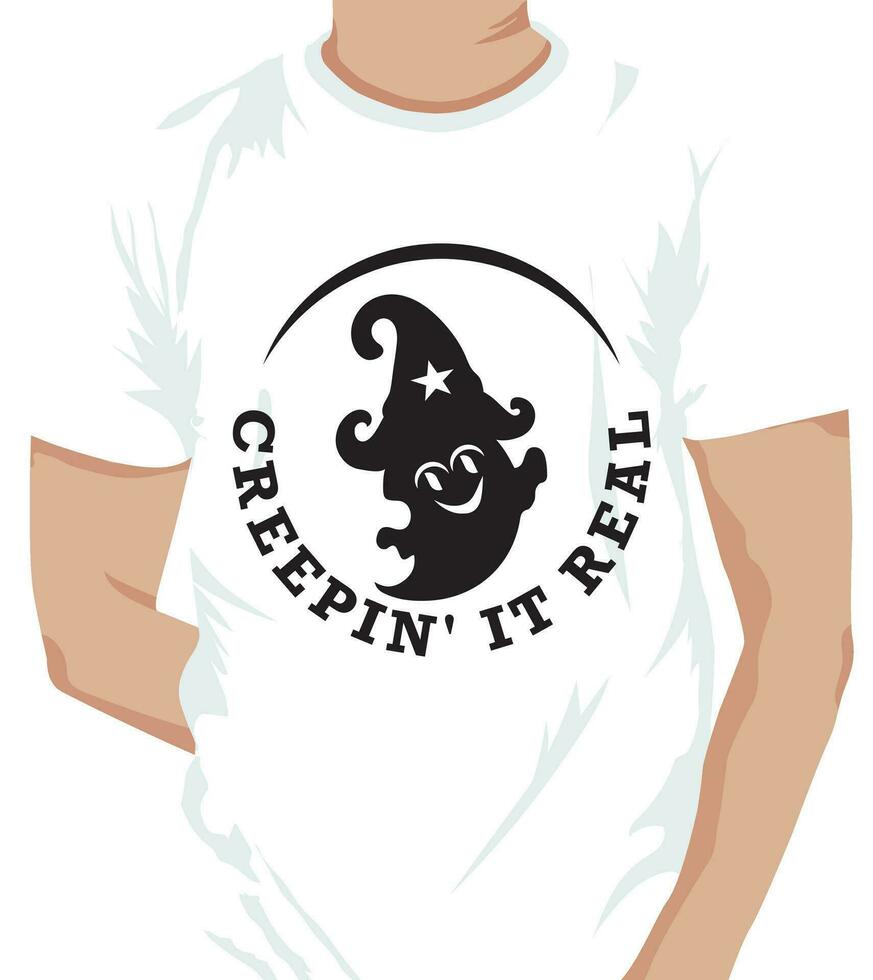 Creep It Real, Happy Halloween Shirt Print Template, vector