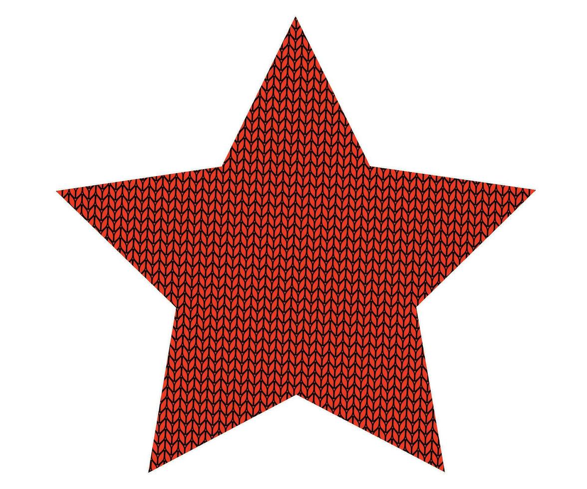 a star in the texture of a knitted sweater vector
