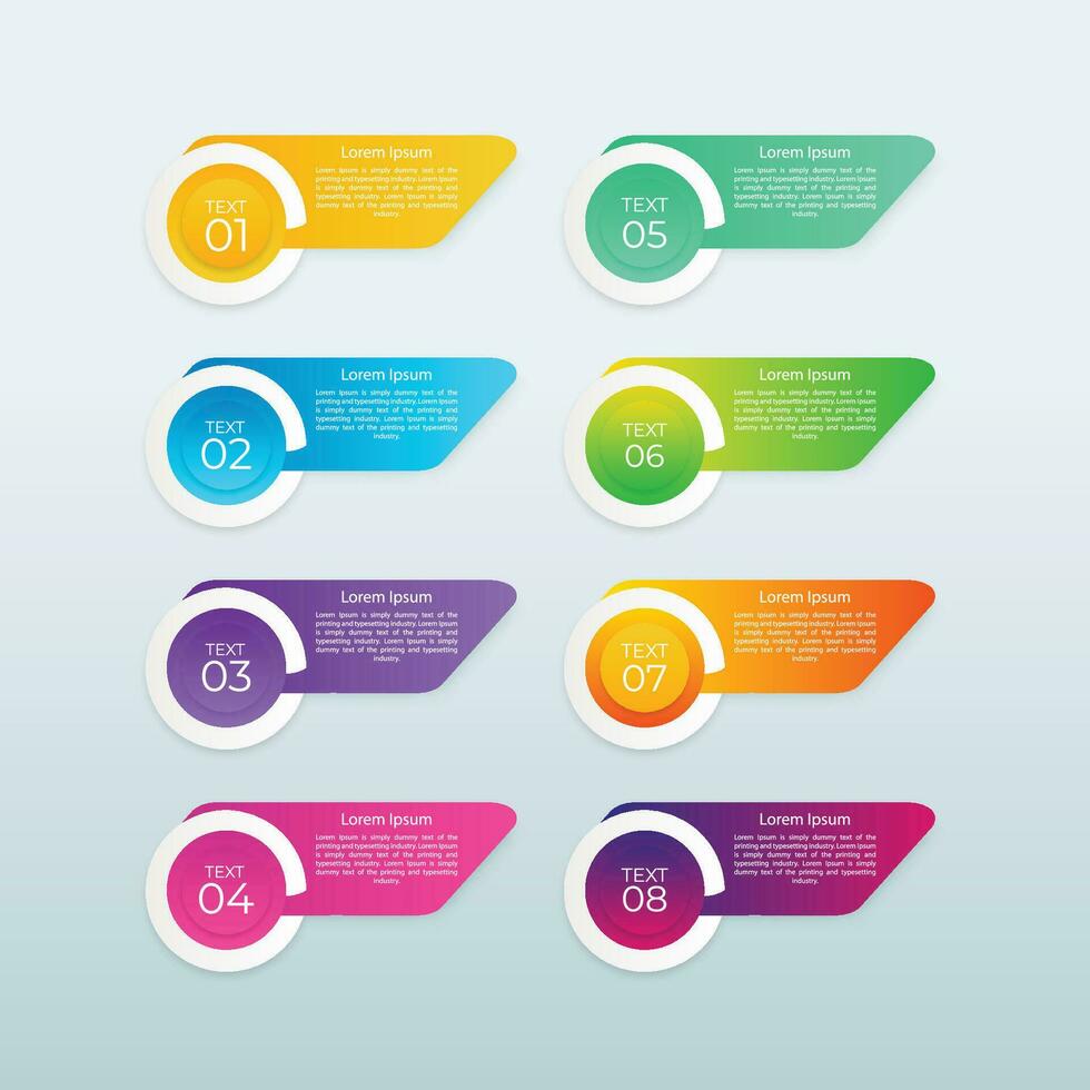 8 steps business infographics template design vector