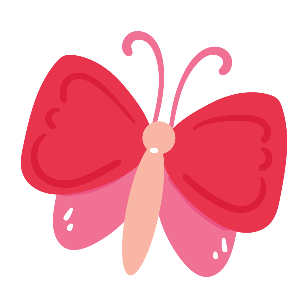 linda dibujos animados rosado mariposa. linda animal icono png