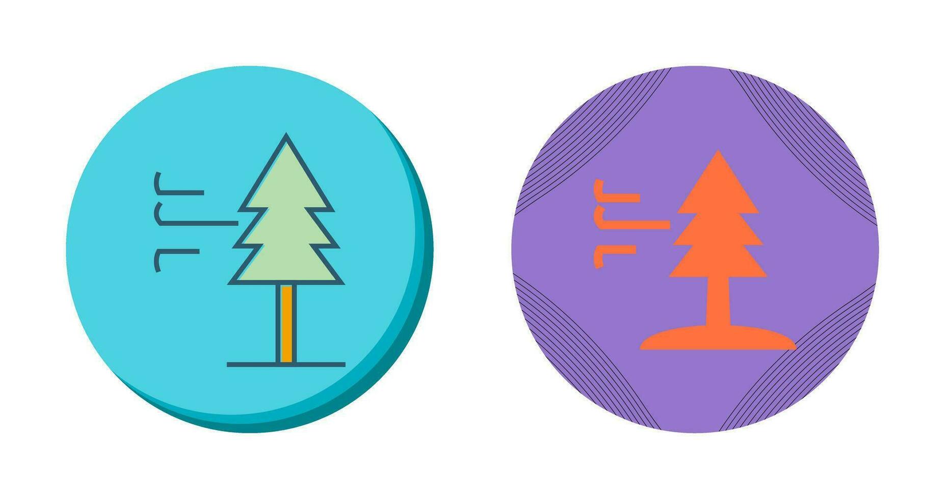 Tree with Wind Vector Icon