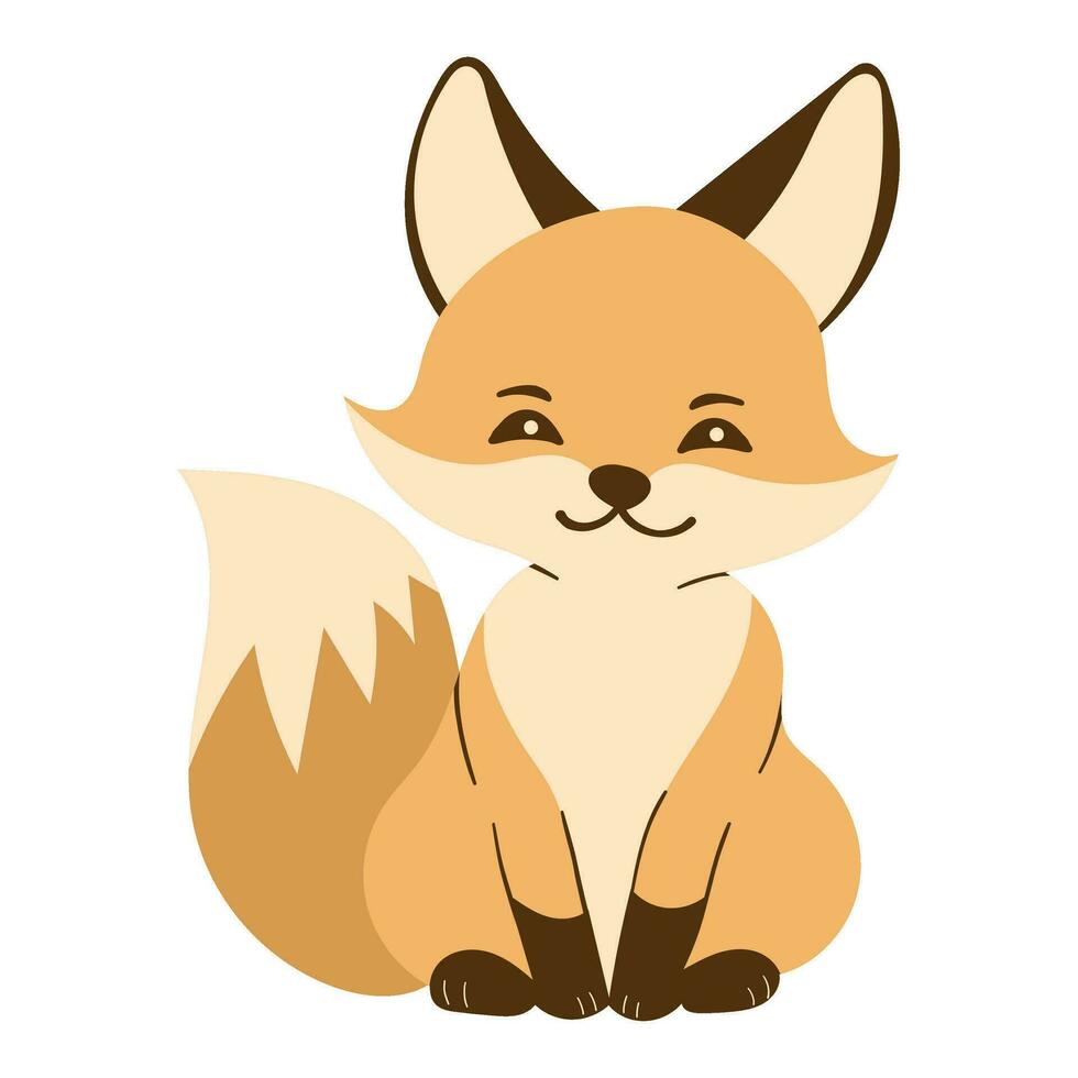 fox cute animal vector illustration