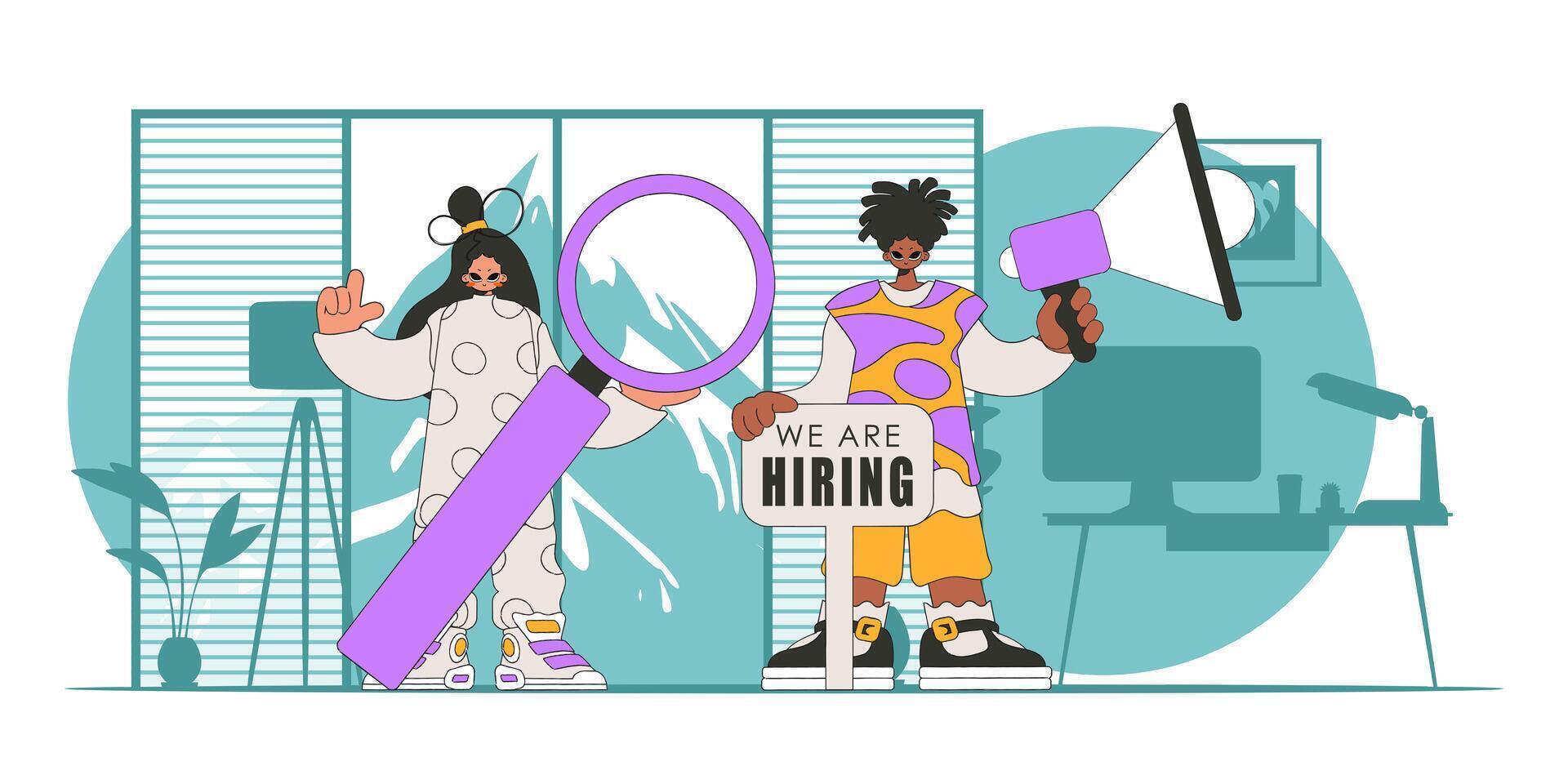 Man and woman Human resources specialists. vector