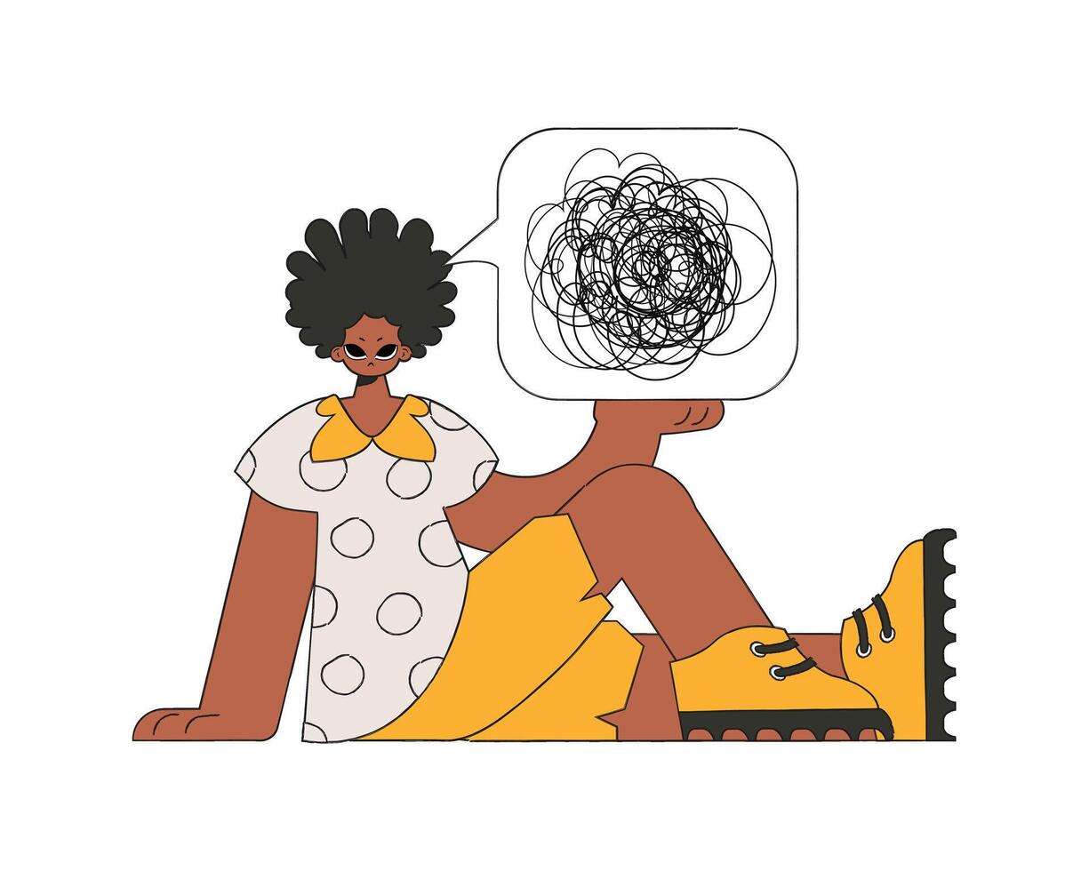 The man shows that he is trying to understand something. Man with depression. vector