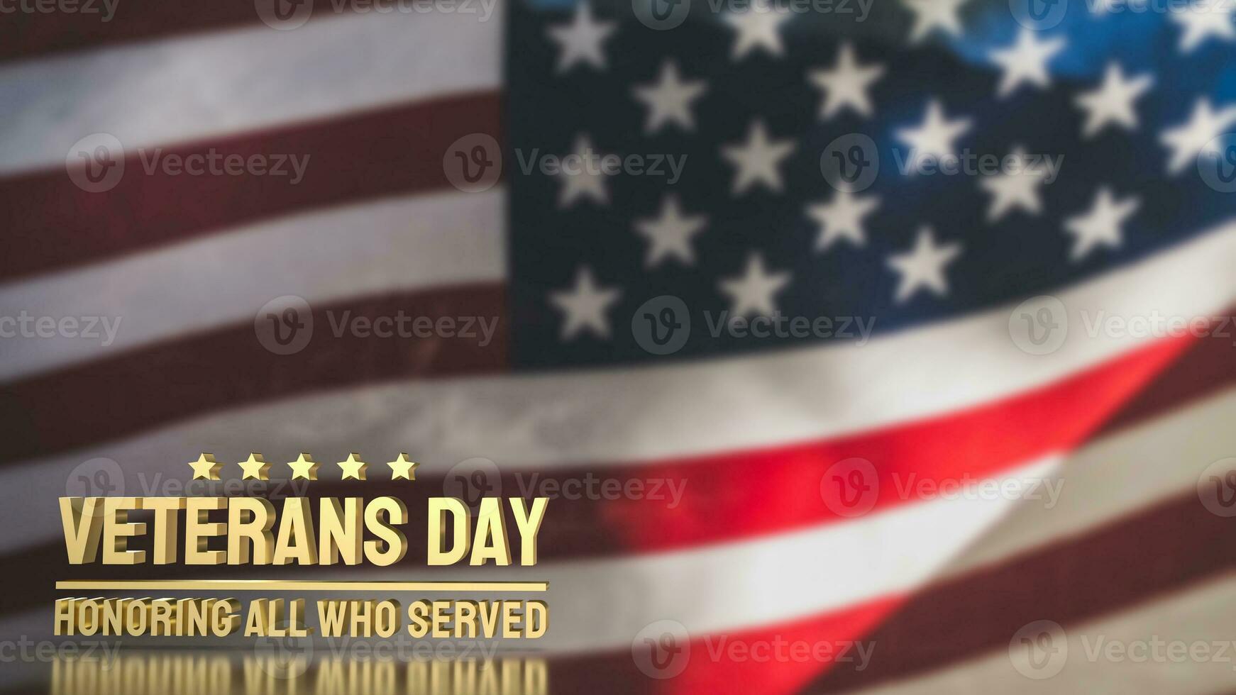 The veterans day gold text for holiday concept 3d rendering photo
