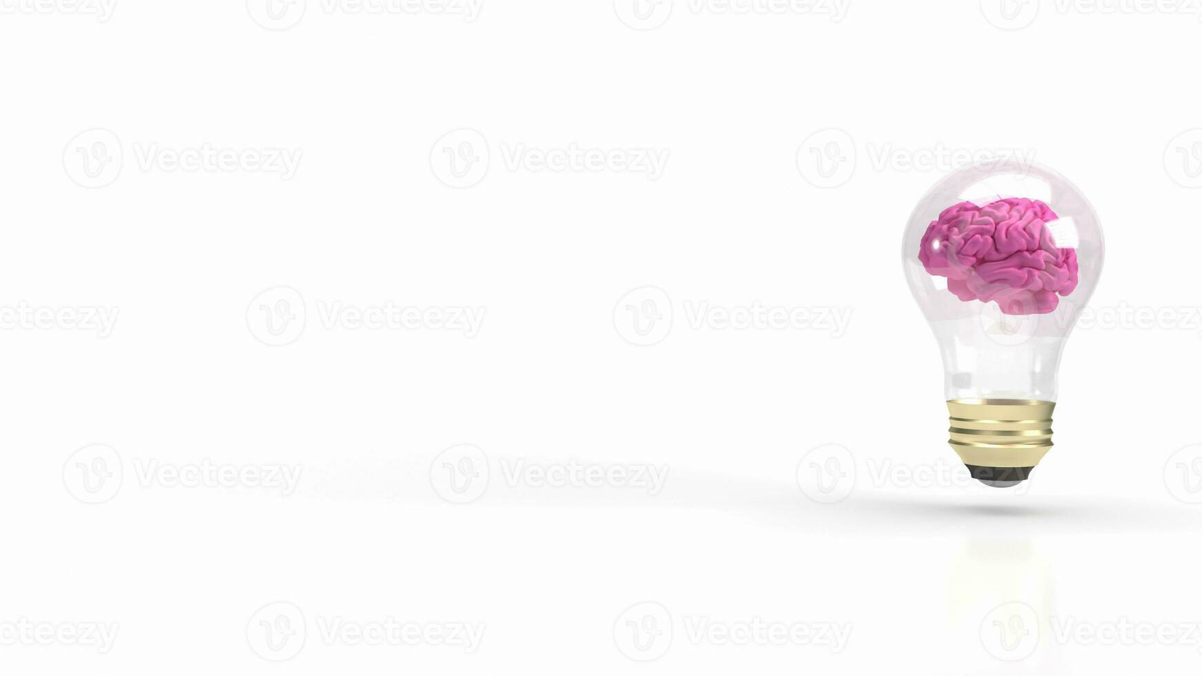 The brain in light bulb for creative or sci concept 3d rendering photo