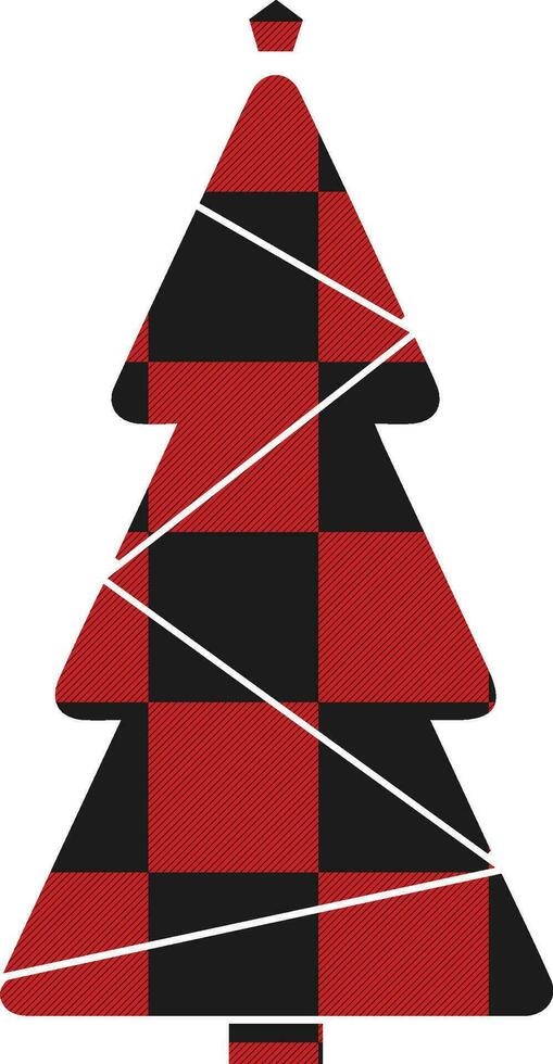 abstract Christmas tree Red Buffalo Plaid Clip art vector