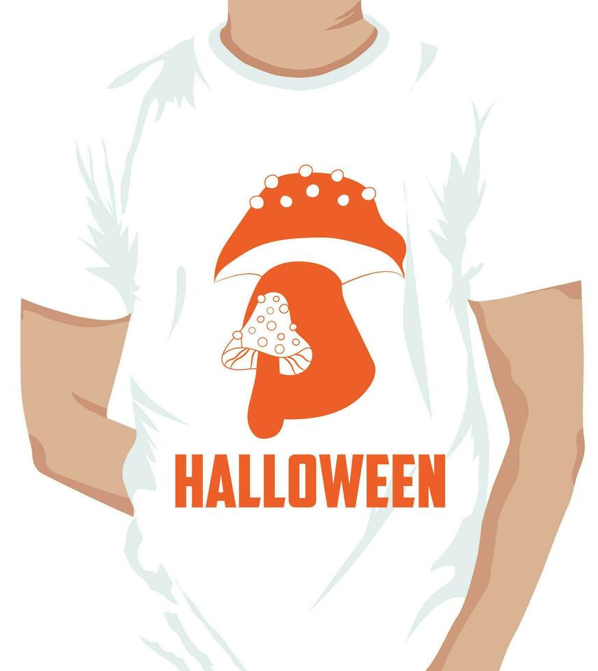 Halloween mushroom Quote T-shirt design and new mushroom design vector