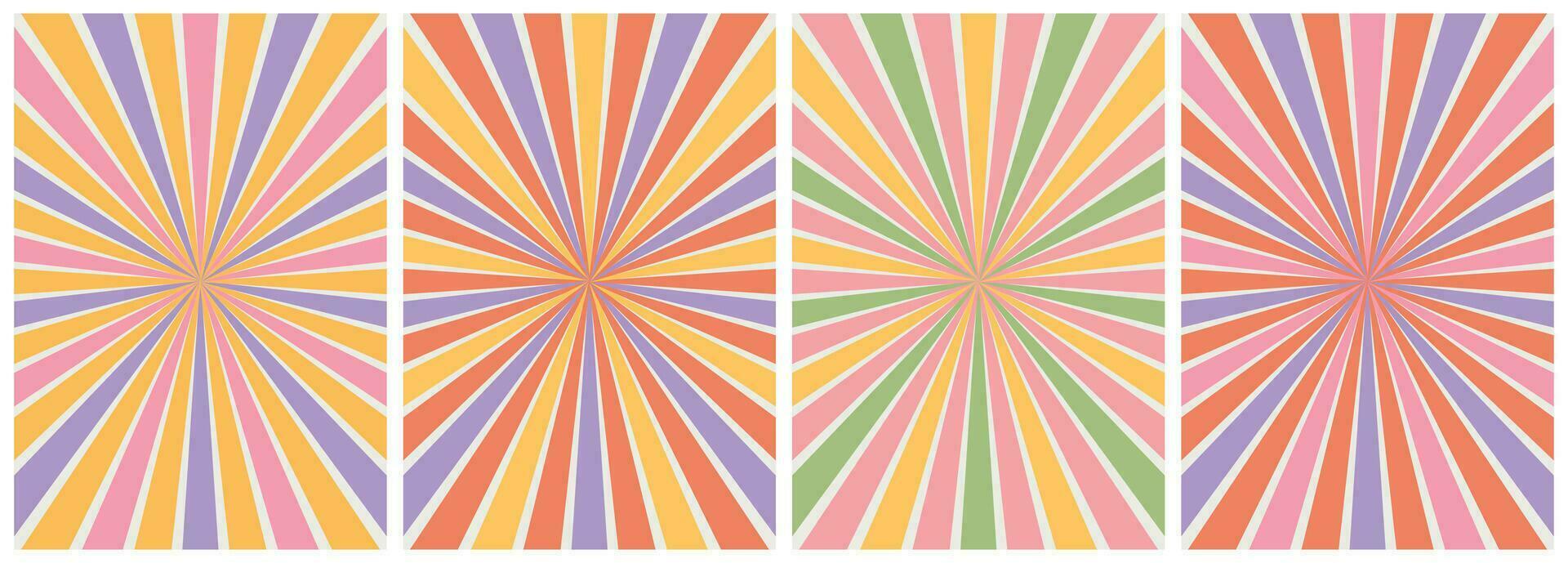 Set of colorful abstract backgrounds.Y2k aesthetic.Vector cards in retro psychedelic style.Groovy backgrounds vector