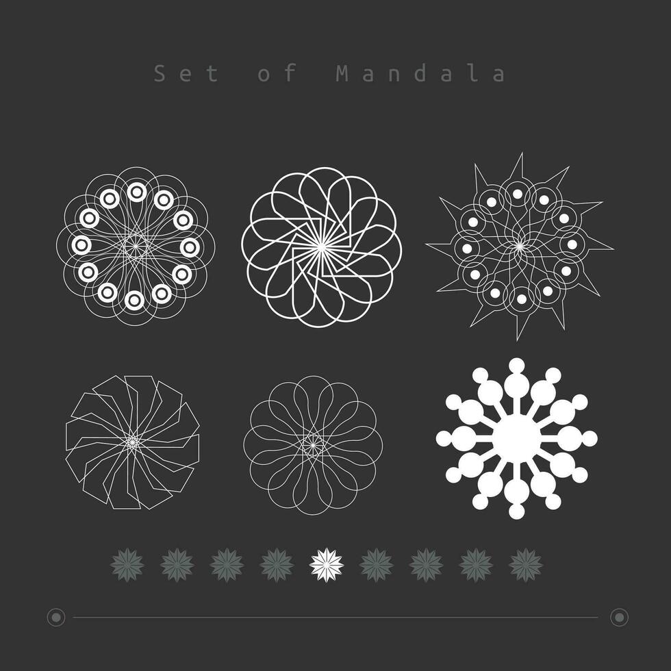set of mandala vector illustration. suitable for design decoration.