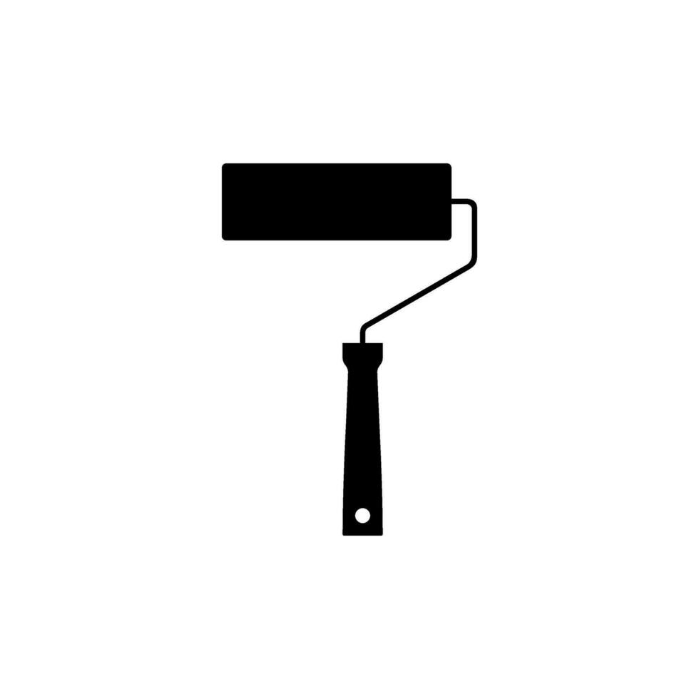 Paint Roller Silhouette, can use for Logo Gram, Pictogram, Apps, Art Illustration, Website or Graphic Design Element. Vector Illustration