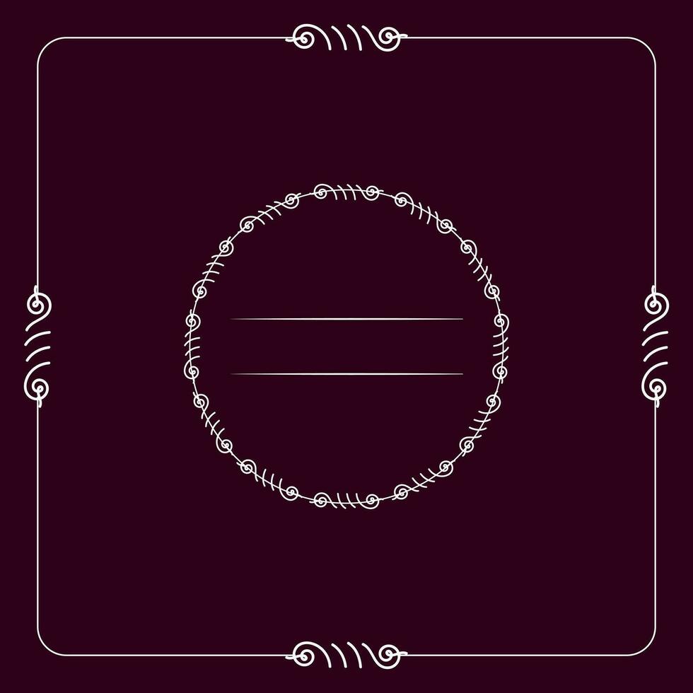 Luxury frame template. Circular pattern. Round ornament. Vintage frame. Greeting card. Wedding invitation. Retro style. Vector logo template, labels and badges