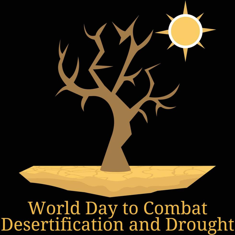 World Day to Combat Desertification and Drought illustration vector