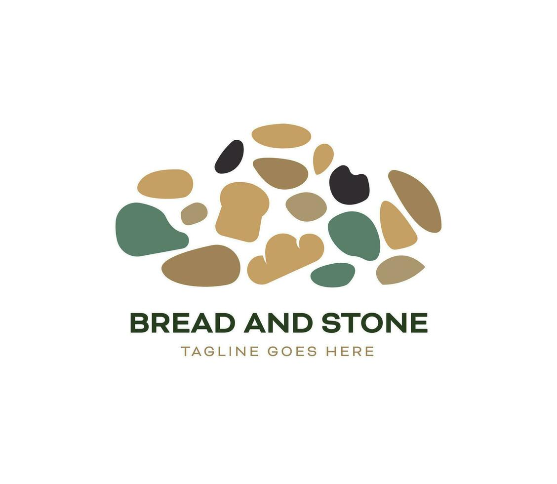 cloud gravel stone and bread logo vector icon illustration design
