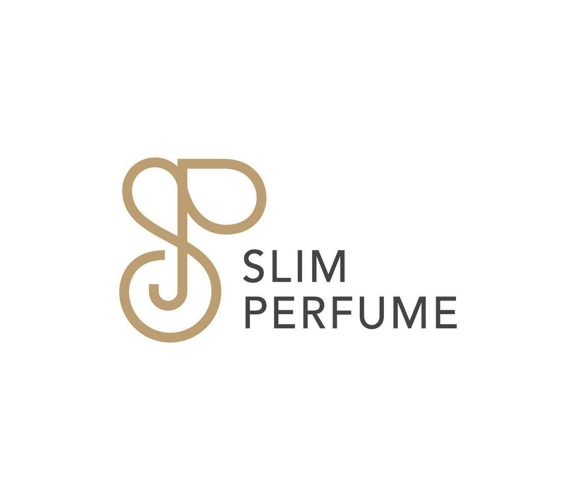 Monoline letter SP elegant  logo for perfume brand vector