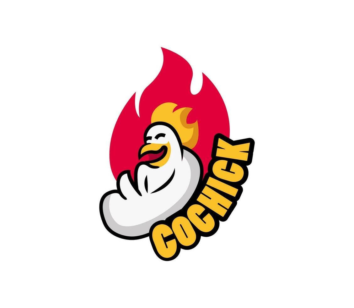thumbs up chicken mascot logo vector
