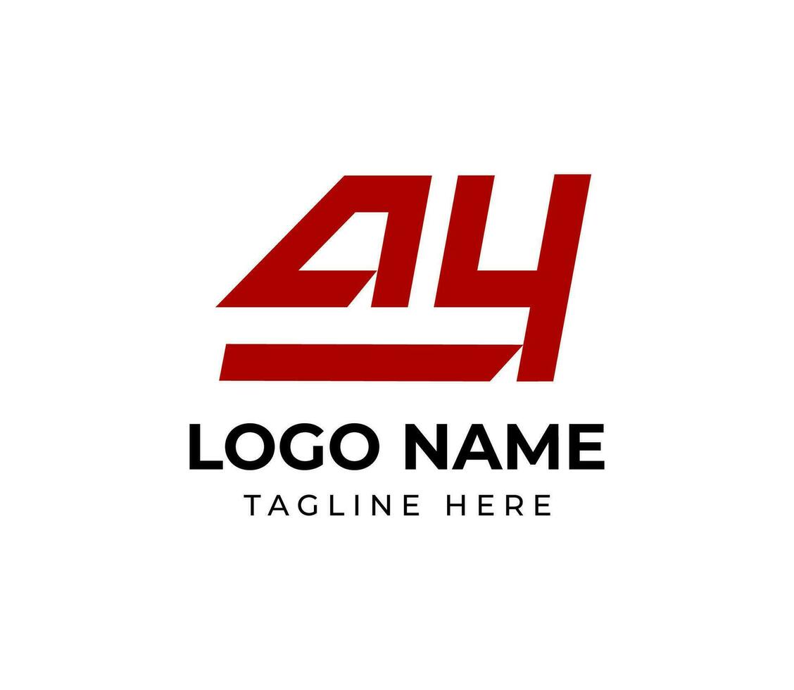 Monogram letter AY with modern monoline style logo design template vector
