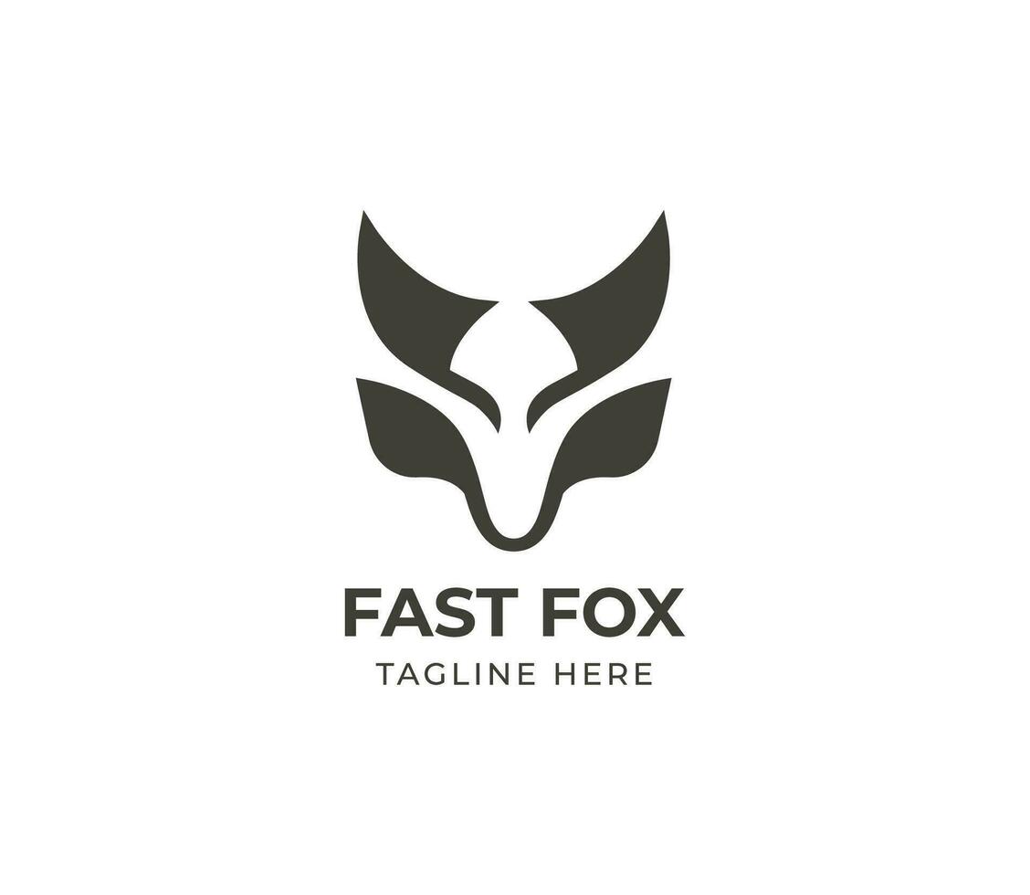 Wolf or Fox head silhouette logo design vector