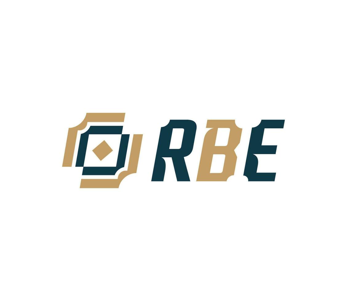 Lettermark RBE logo with abstract symbol vector