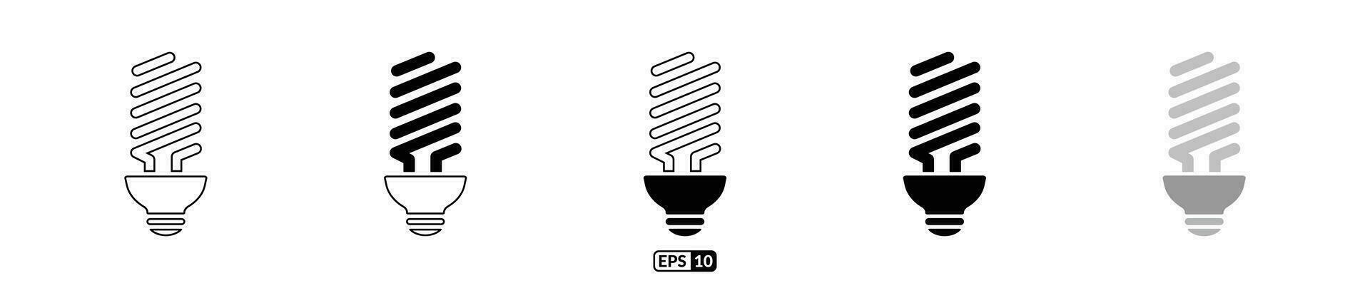 Led bulb icon set eps10 vector
