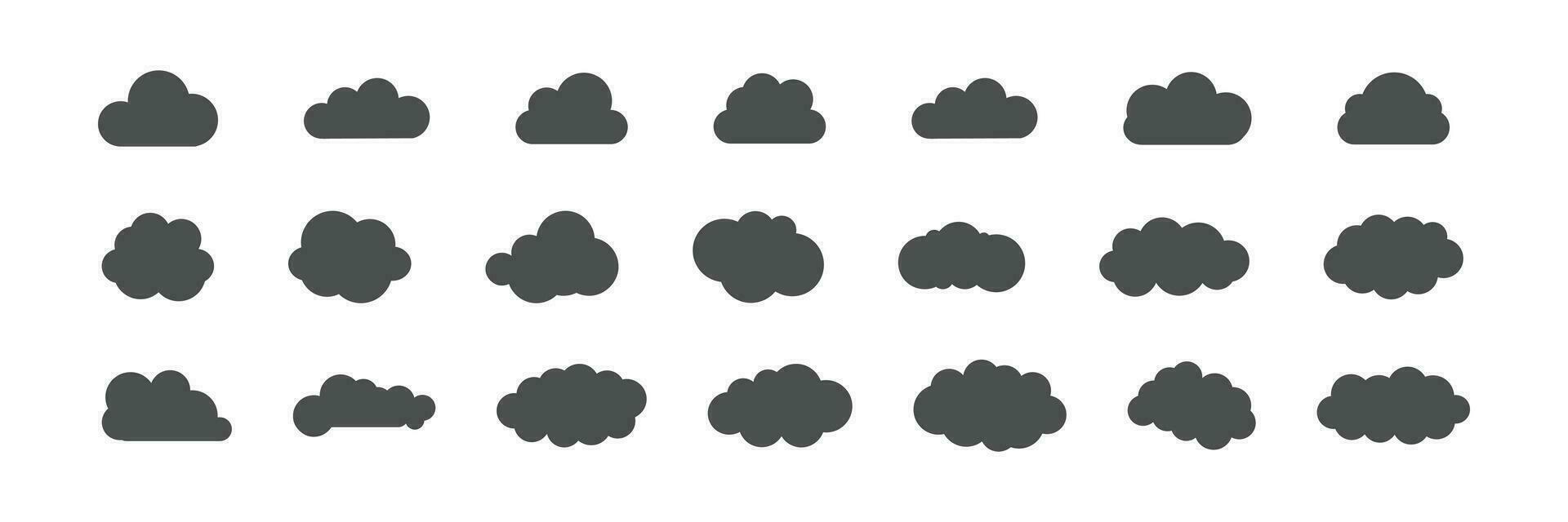 Set of cloud icons in trendy flat style isolated on white background. vector