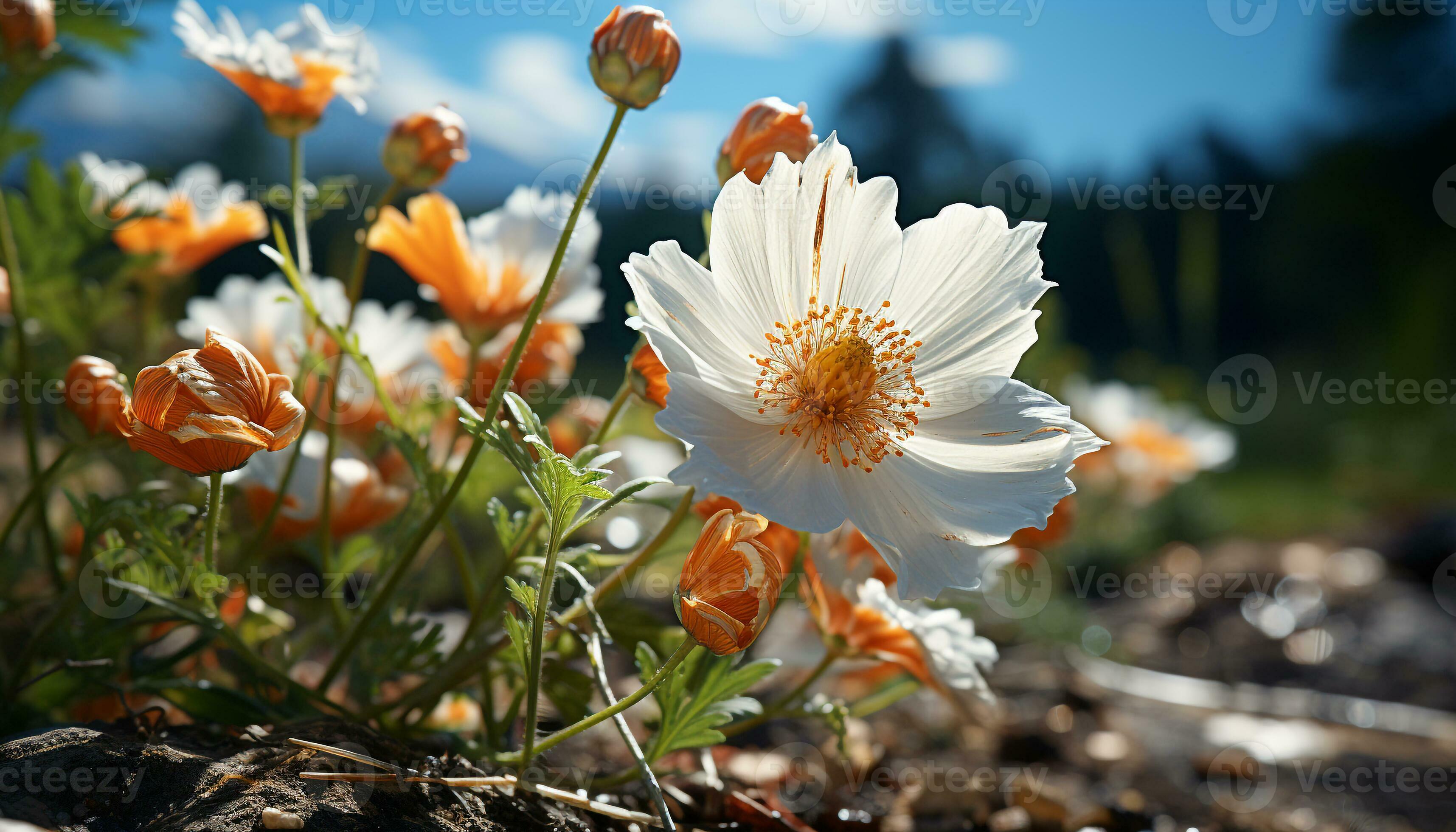 A vibrant meadow of yellow daisies, a symbol of summer generated by AI