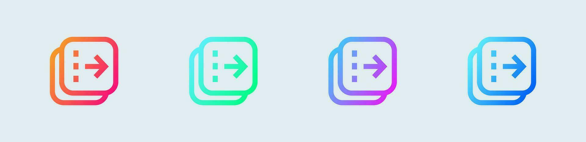 Flip line icon in gradient colors. Arrow switch signs vector illustration.