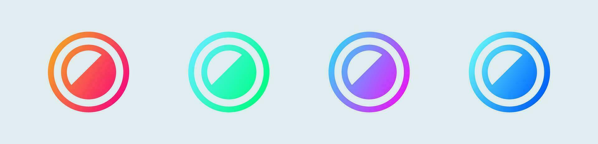 Contrast solid icon in gradient colors. Brightness signs vector illustration.