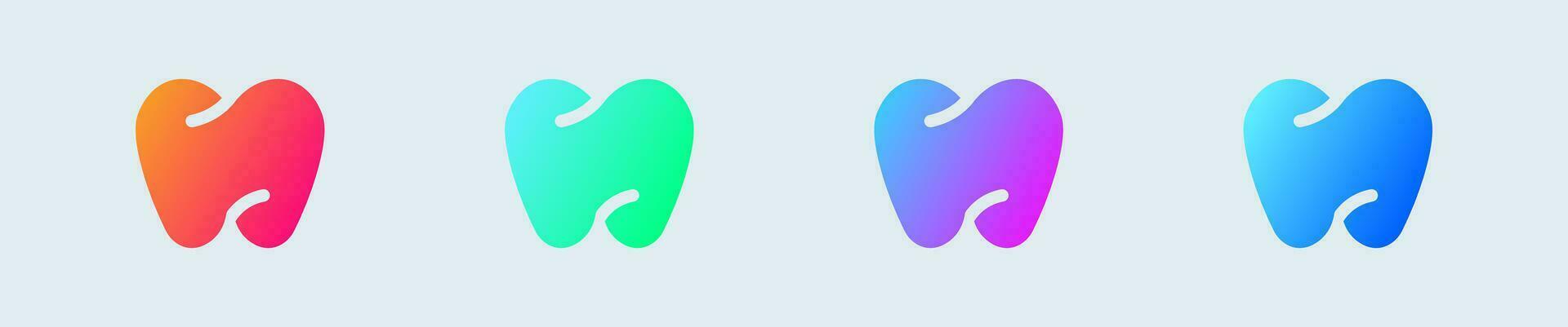 Teeth solid icon in gradient colors. Dentist signs vector illustration.