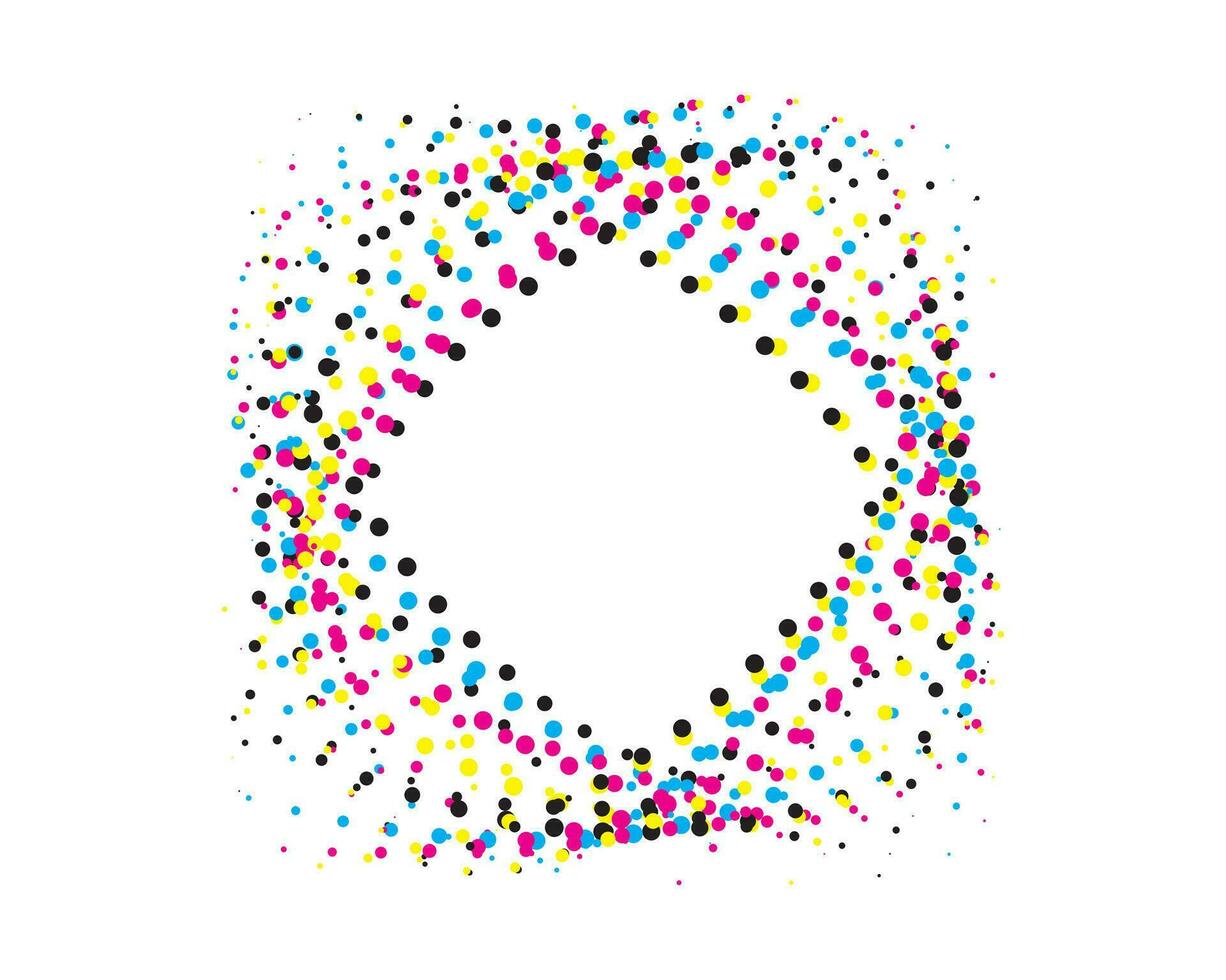 a square frame with colorful dots on it, colorful dots on white background with the word mckinsey, a colorful abstract image of dots on a white background cmyk halftone dot effect vector