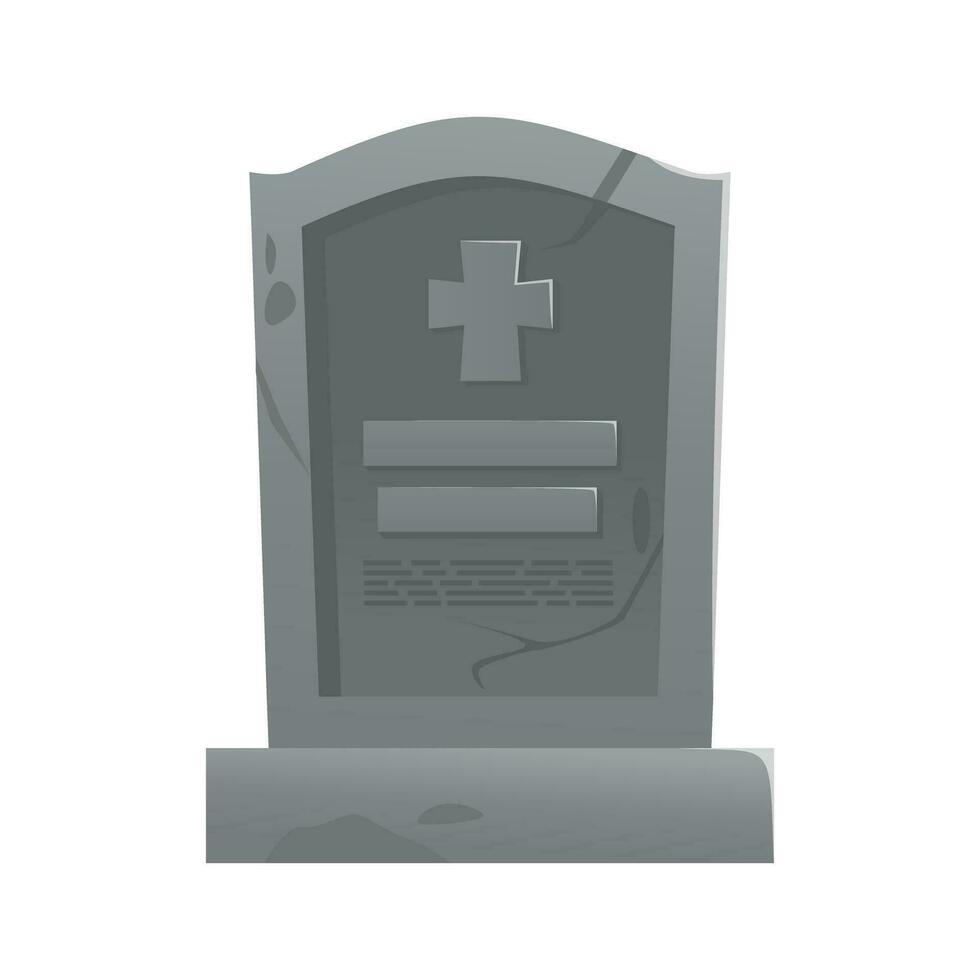 Cemetery graves and gravestones vector set of isolated cartoon graveyard tombstones and cemetery headstones. Grave crosses and tomb stone monuments with RIP or rest in peace memorial signs