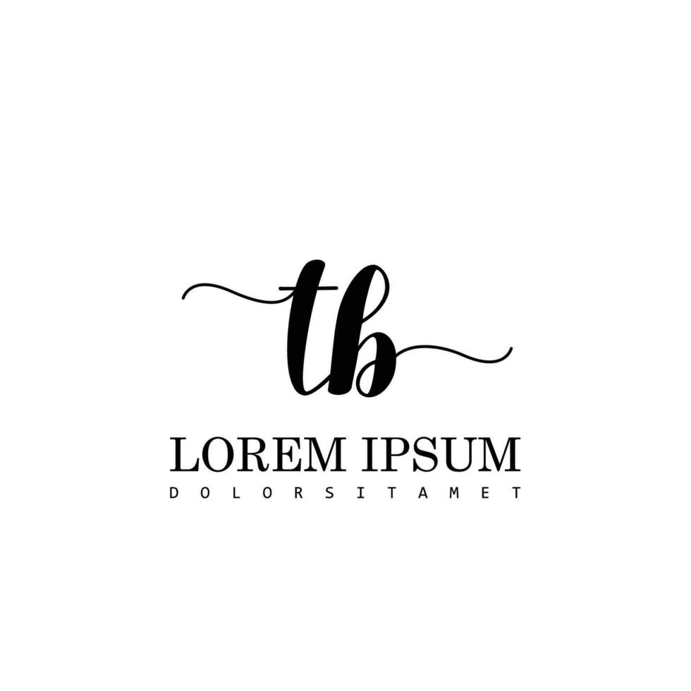 TB Initial Handwriting Template Design vector