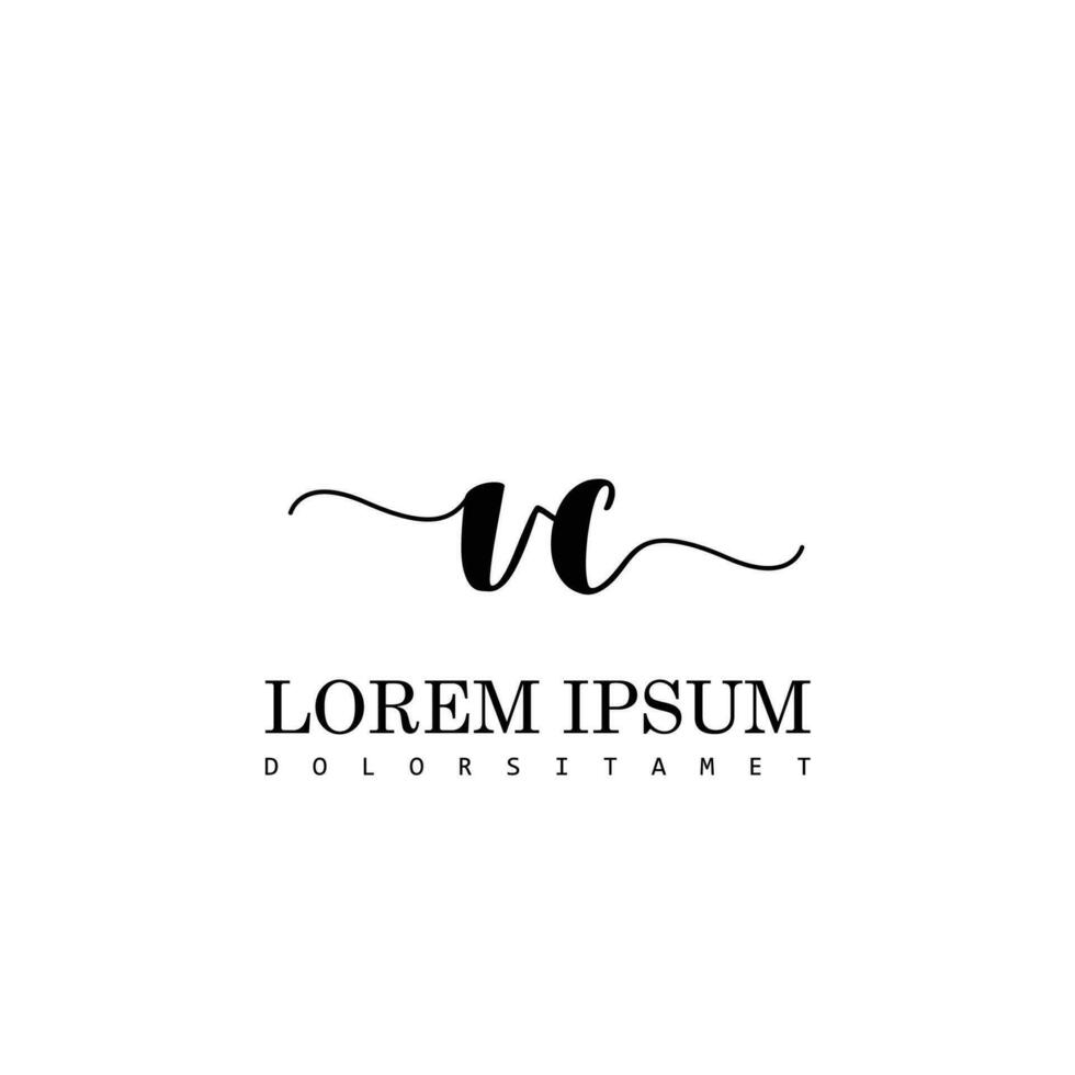VC Initial Handwriting Template Design vector