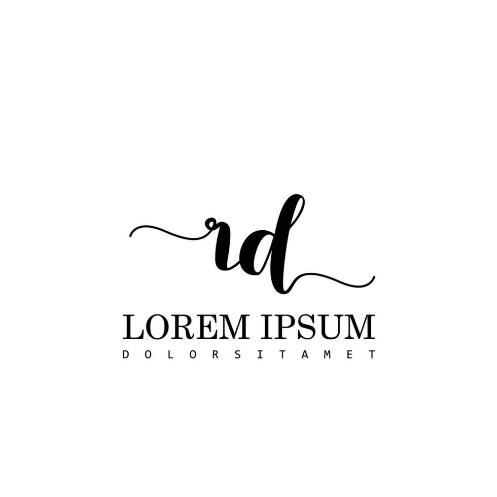 RD Initial Handwriting Template Design vector