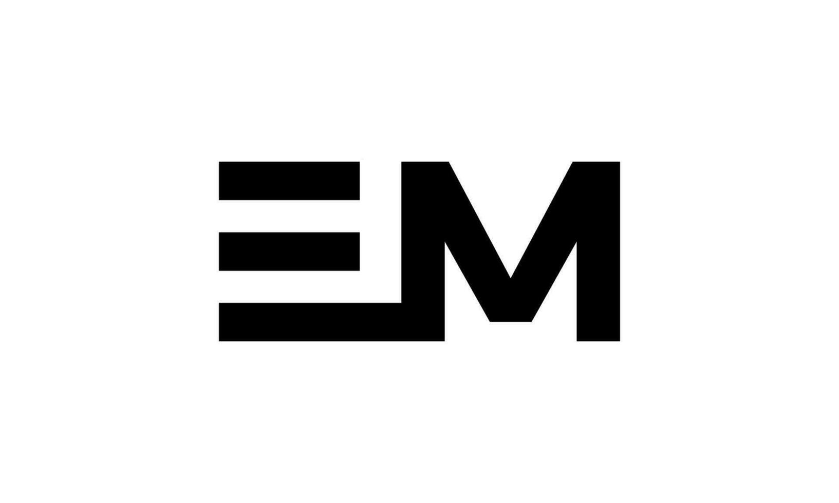 Letter EM logo design. Initial letter EM logo in whit background. free vector