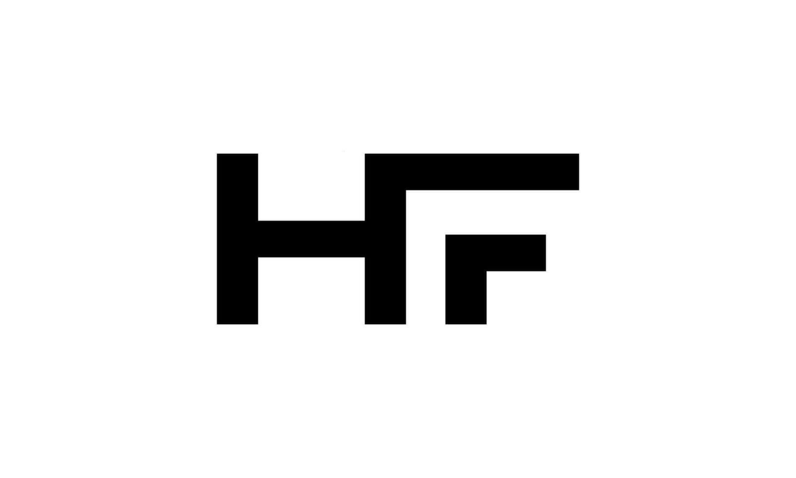Letter HF logo design. Initial letter HF logo in whit background. free vector