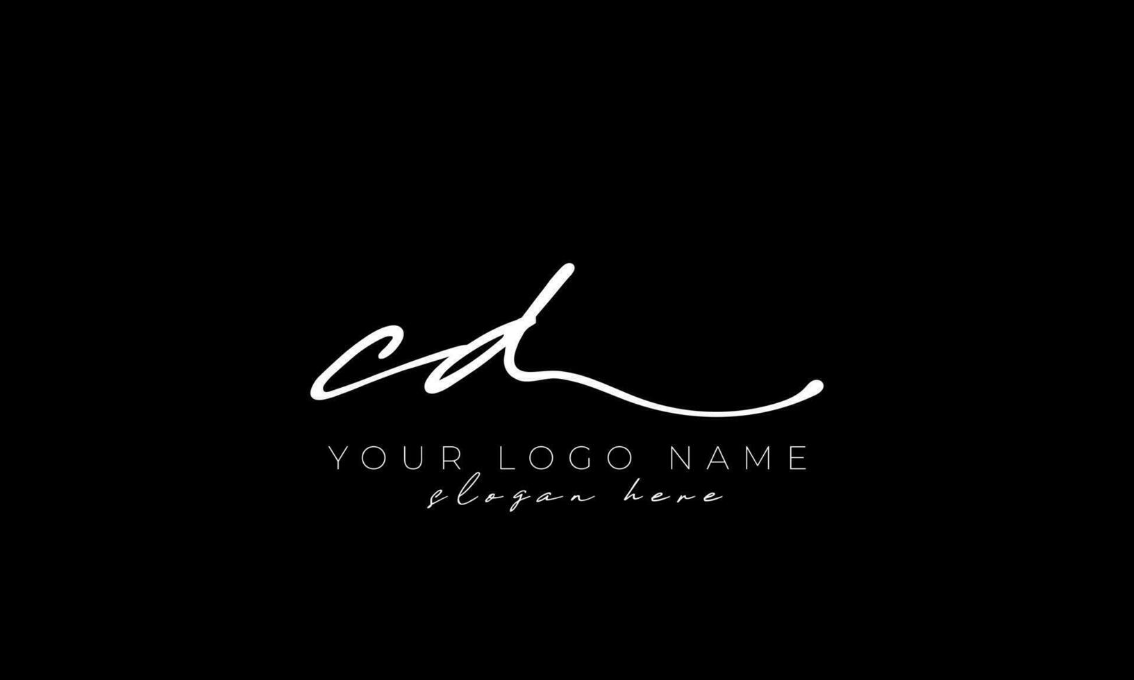 Handwriting letter CD logo design. CD logo design free vector template