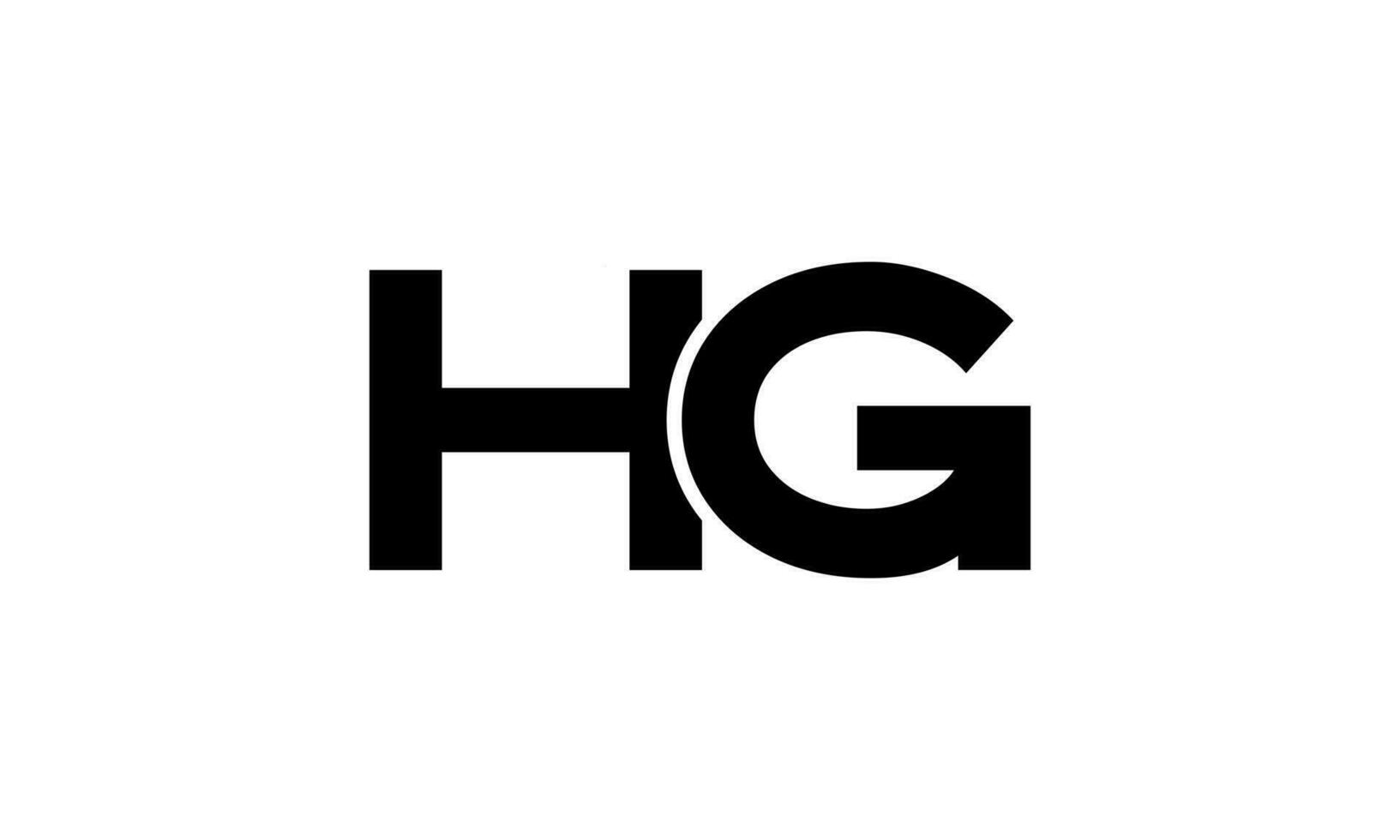 Letter HG logo design. Initial letter HG logo in whit background. free vector