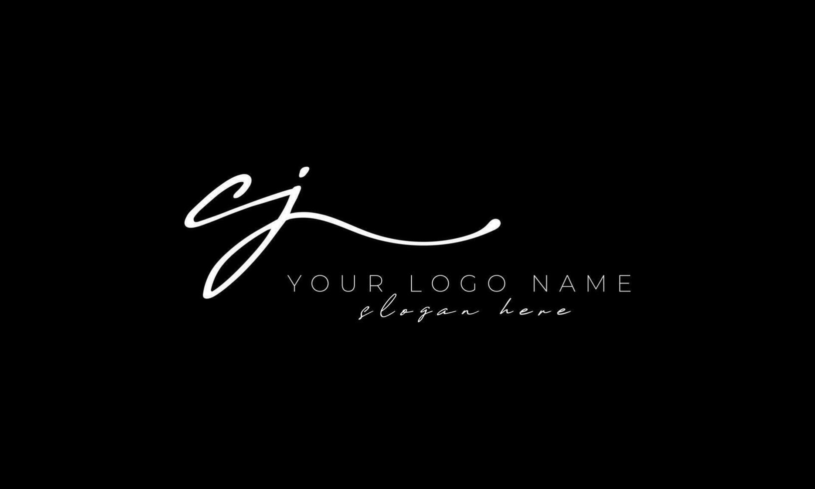 Handwriting letter CJ logo design. CJ logo design free vector template