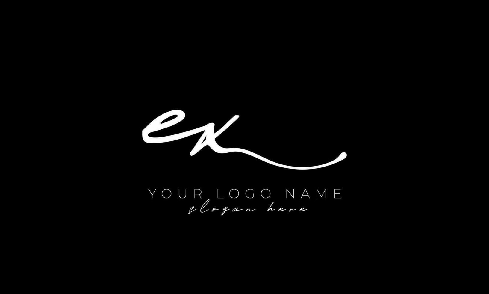 Handwriting letter EX logo design. EX logo design free vector template
