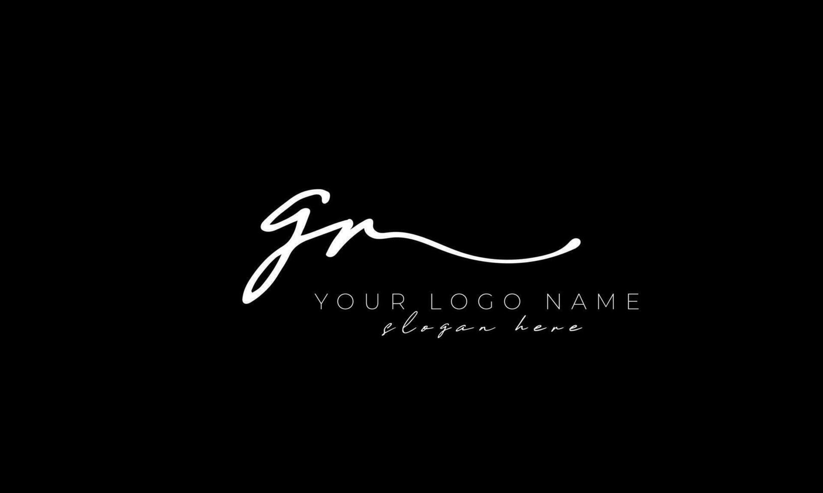 Handwriting letter GR logo design. GR logo design free vector template