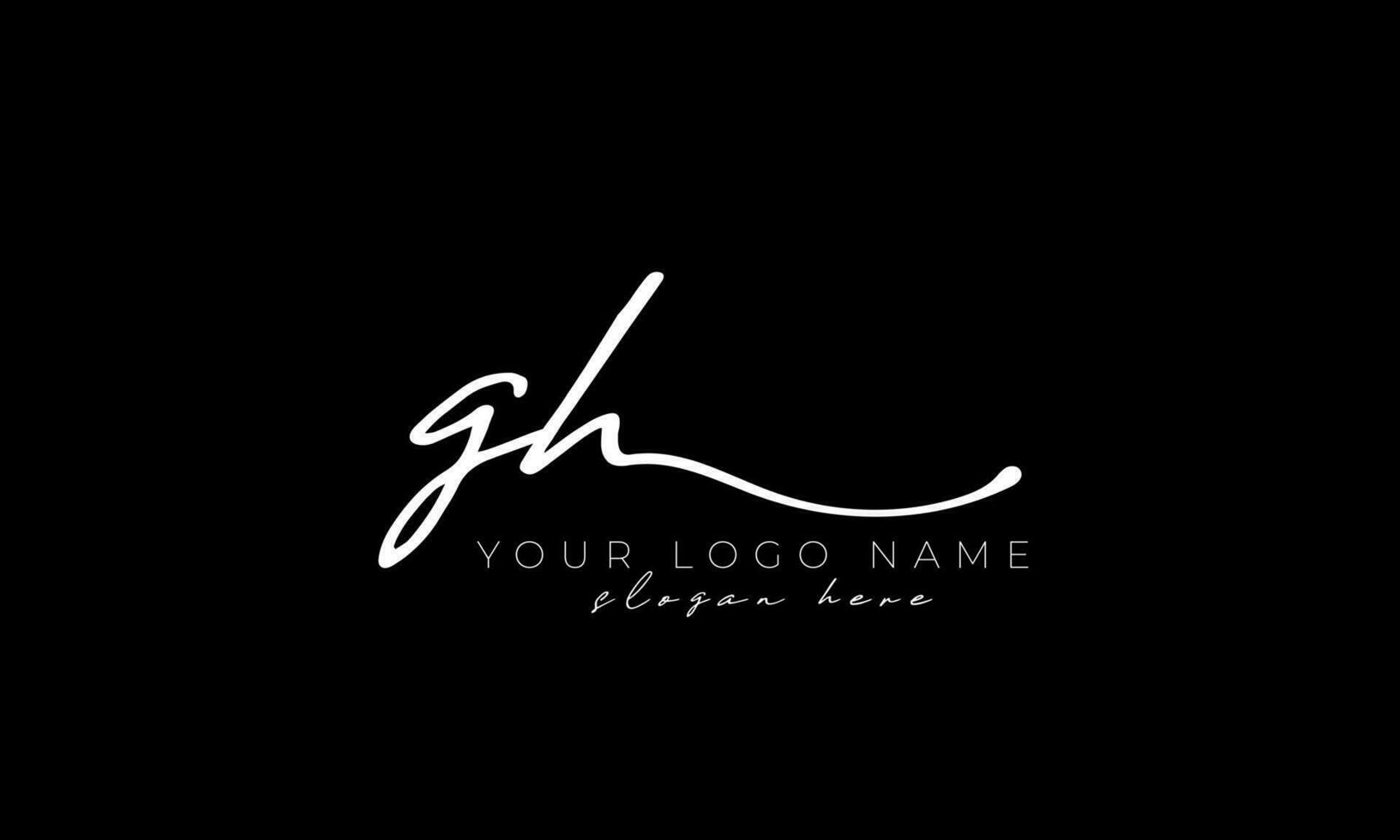 Handwriting letter GH logo design. GH logo design free vector template