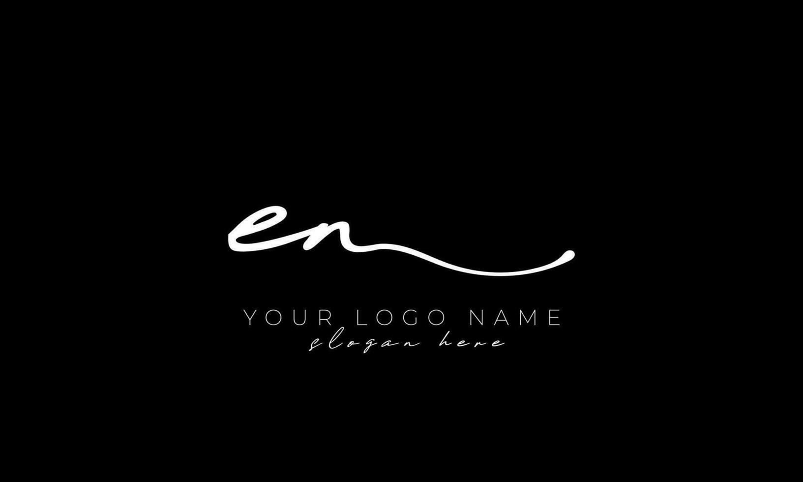 Handwriting letter EN logo design. EN logo design free vector template