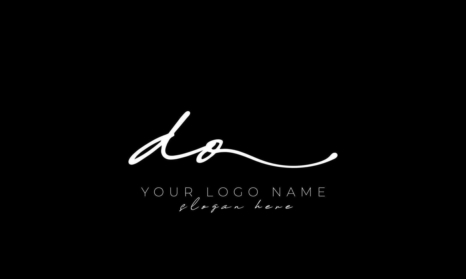 Handwriting letter DO logo design. DO logo design free vector template