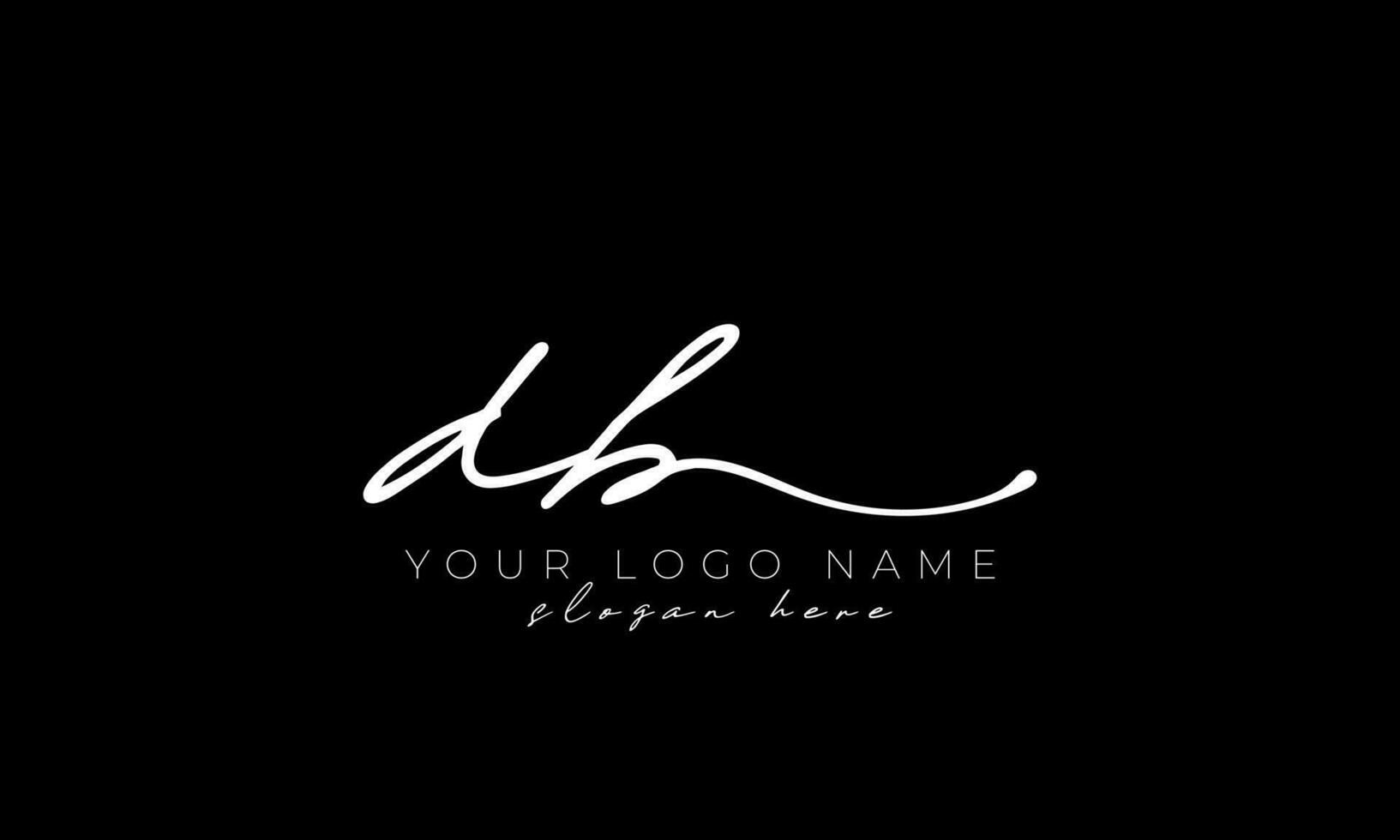 Handwriting letter DB logo design. DB logo design free vector template