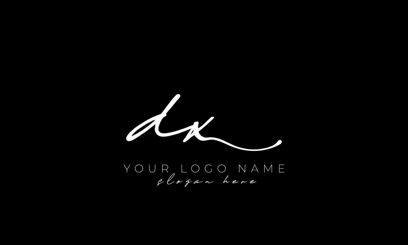 Handwriting letter DX logo design. DX logo design free vector template